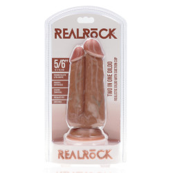 Real Rock Double Gode Two In One 15.5 x 6.5cm Marron